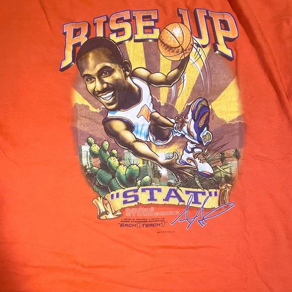 Phoenix Suns Amar’e Stoudemire Rise Up Orange  T-Shirt - Picture 2 of 2